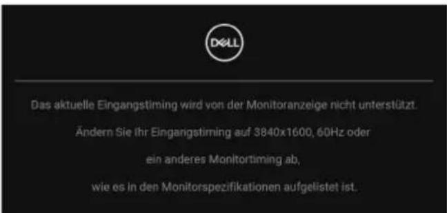 DELL UltraSharp 38 - OSD-Warnmeldung - 2