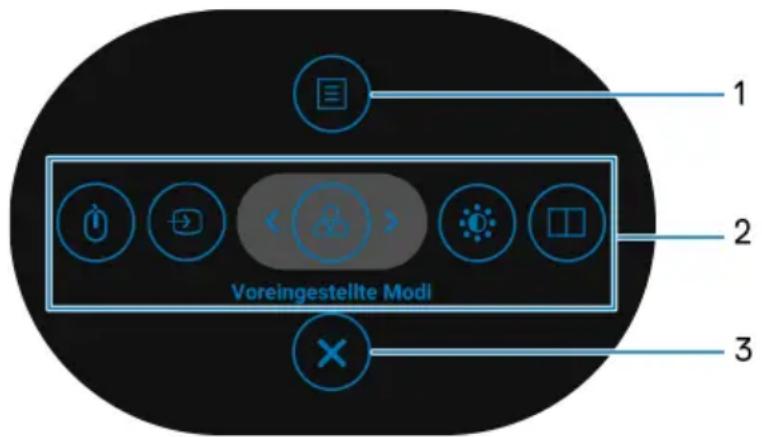 DELL UltraSharp 38 - Zugriff auf den Menüstarter - 1