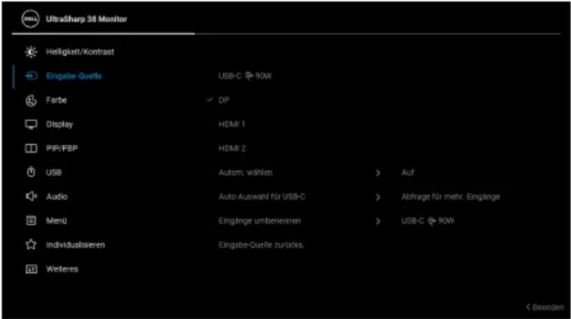 DELL UltraSharp 38 - Zugriff auf das Menüsystem - 5
