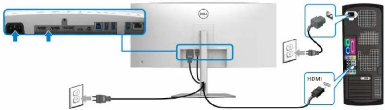 DELL UltraSharp 38 - HDMI-Kabel anschließen - 1