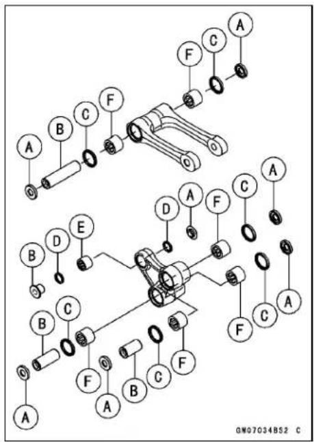 KAWASAKI KLX450R (2011) - Tie-Rod and Rocker Arm Bearing Removal - 1