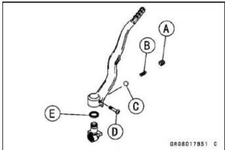 KAWASAKI KLX450R (2011) - Kick Pedal Assy Disassembly - 1