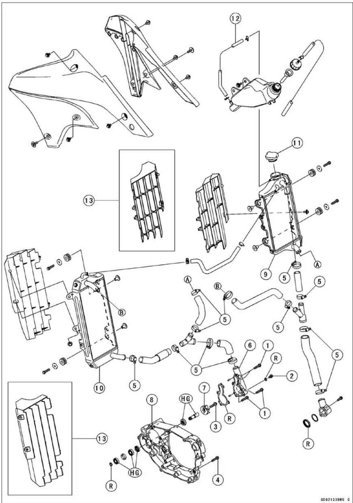 KAWASAKI KLX450R (2011) - Exploded View - 1