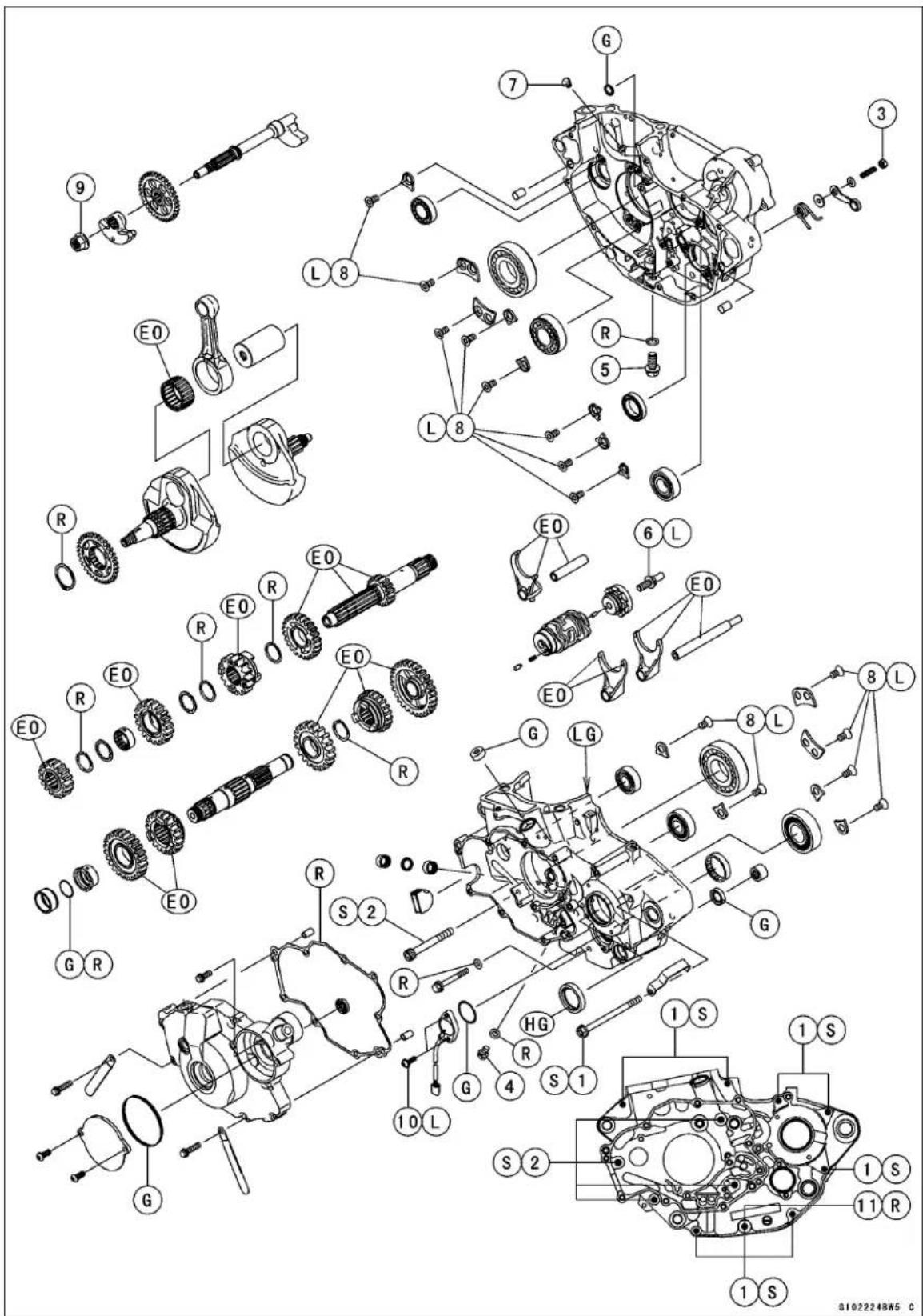 KAWASAKI KLX450R (2011) - Exploded View - 1