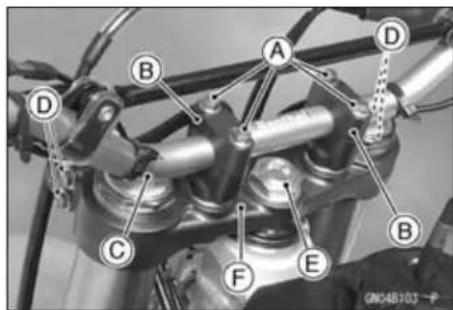 KAWASAKI KLX450R (2011) - Steering Stem, Stem Bearing Removal - 4