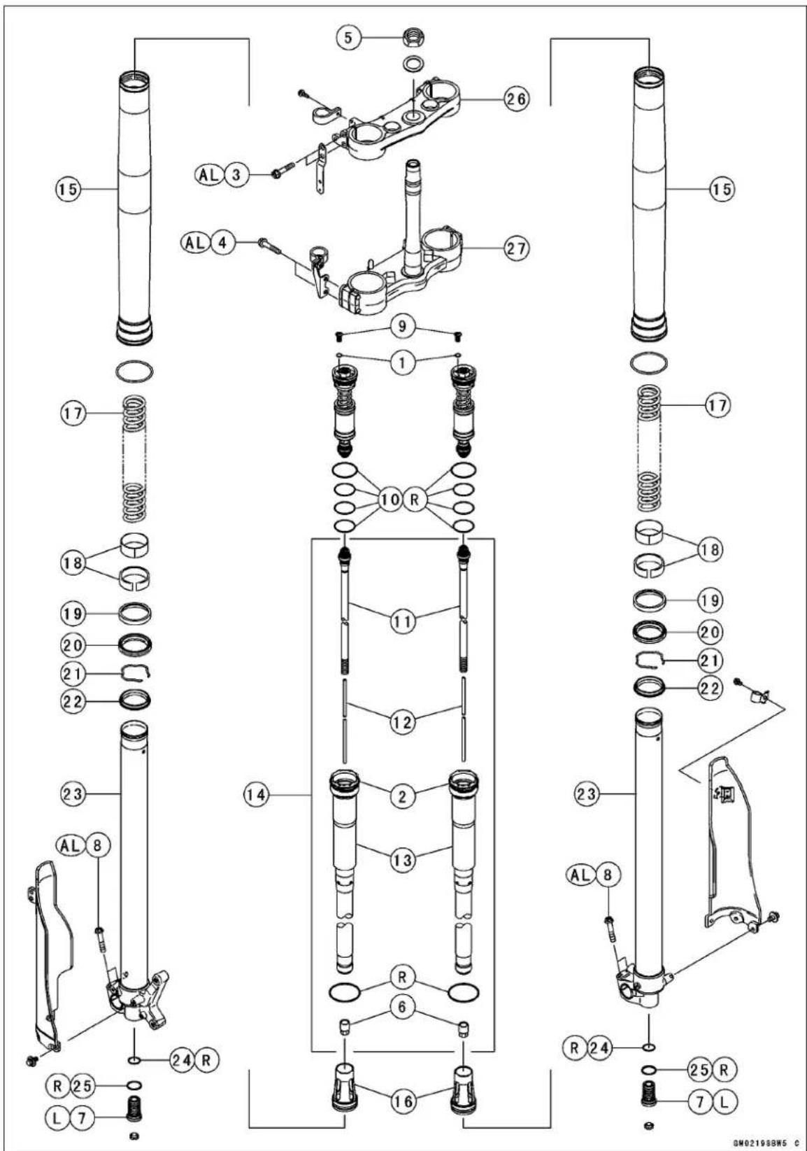 KAWASAKI KLX450R (2011) - Exploded View - 1