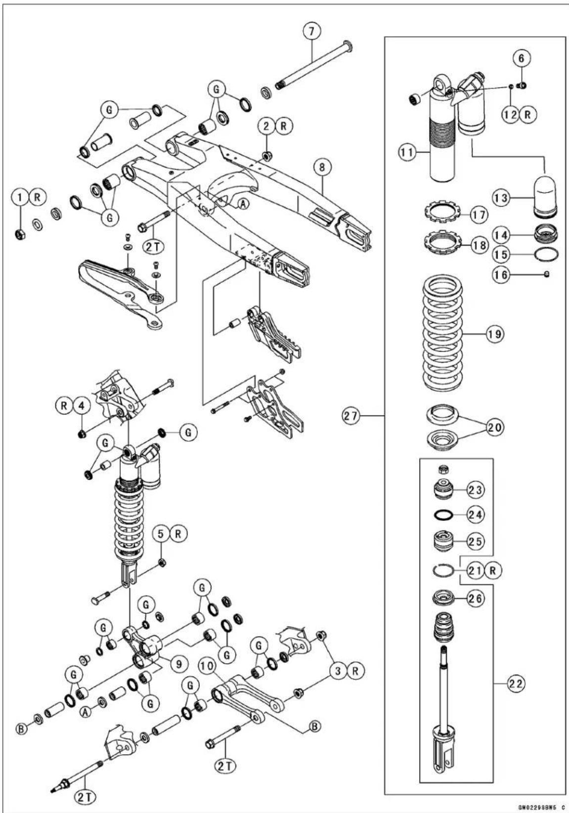 KAWASAKI KLX450R (2011) - Exploded View - 2
