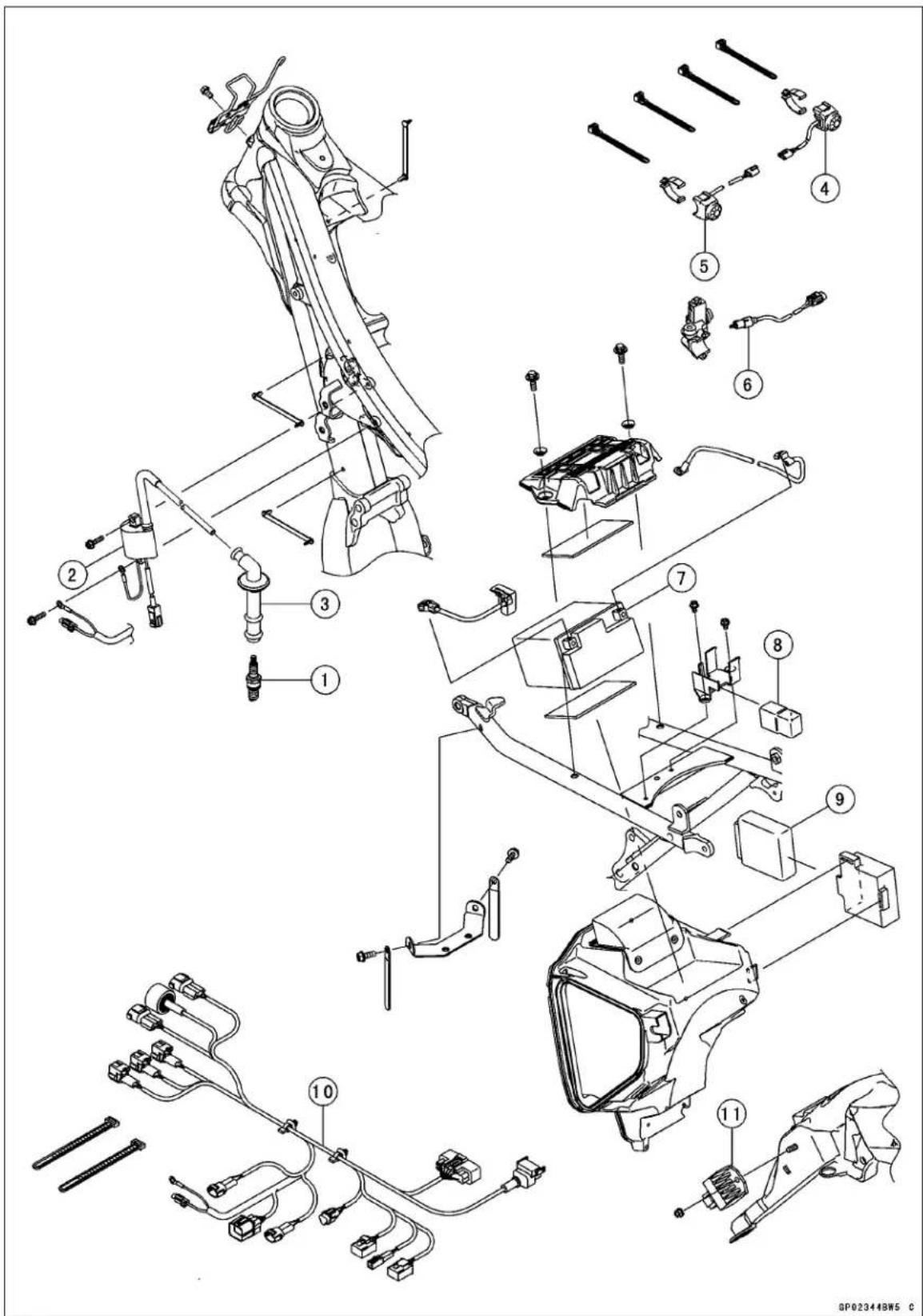 KAWASAKI KLX450R (2011) - Exploded View - 1