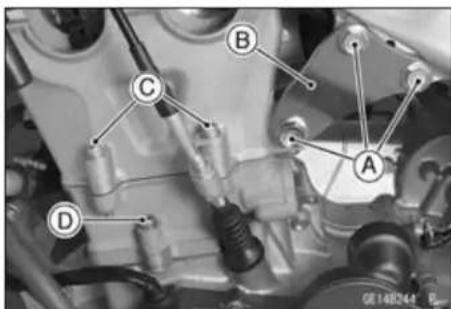 KAWASAKI KLX450R (2011) - Cylinder Head Removal - 2