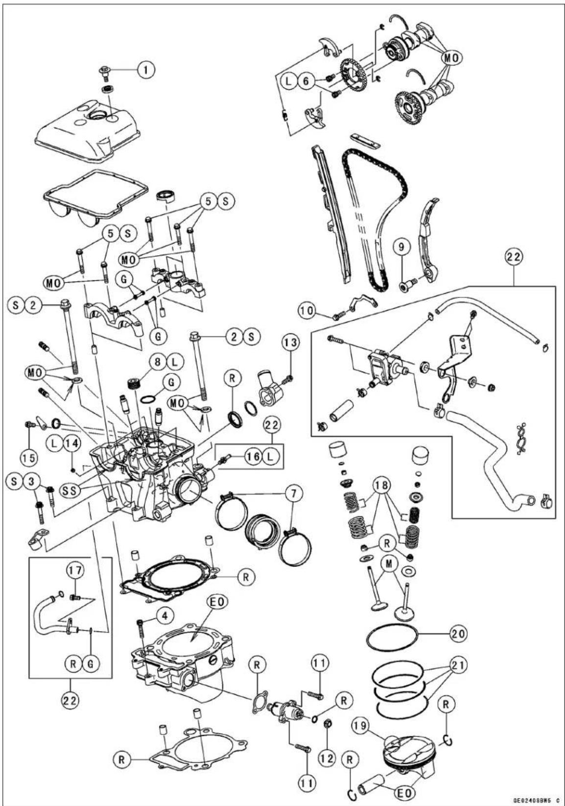 KAWASAKI KLX450R (2011) - Exploded View - 1