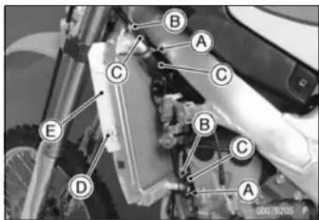 KAWASAKI KLX450R (2011) - Radiator Removal - 1