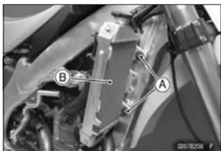 KAWASAKI KLX450R (2011) - Radiator Removal - 4