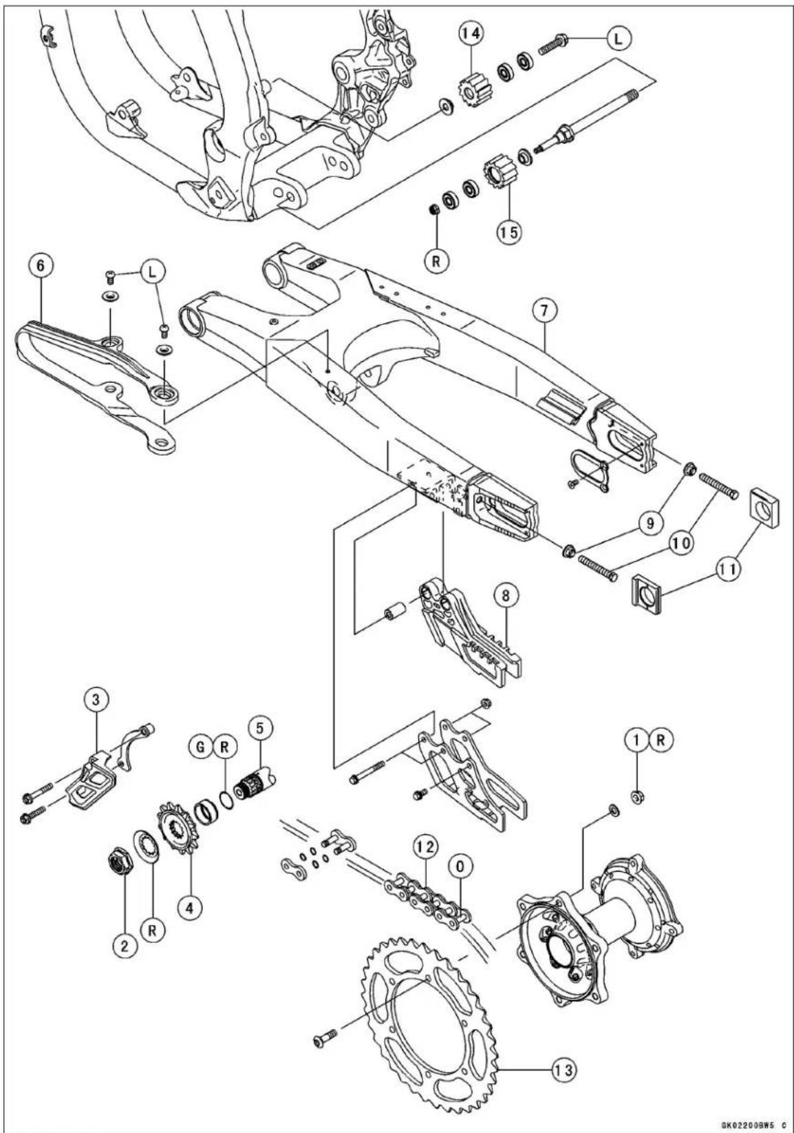 KAWASAKI KLX450R (2011) - Exploded View - 1