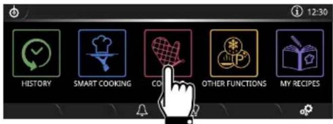 SMEG SFPA9305SPX - Selecting a steam assisted cooking function - 4