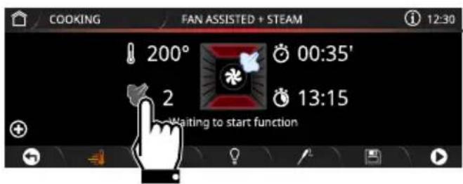 SMEG SFPA9305SPX - Selecting a steam assisted cooking function - 13