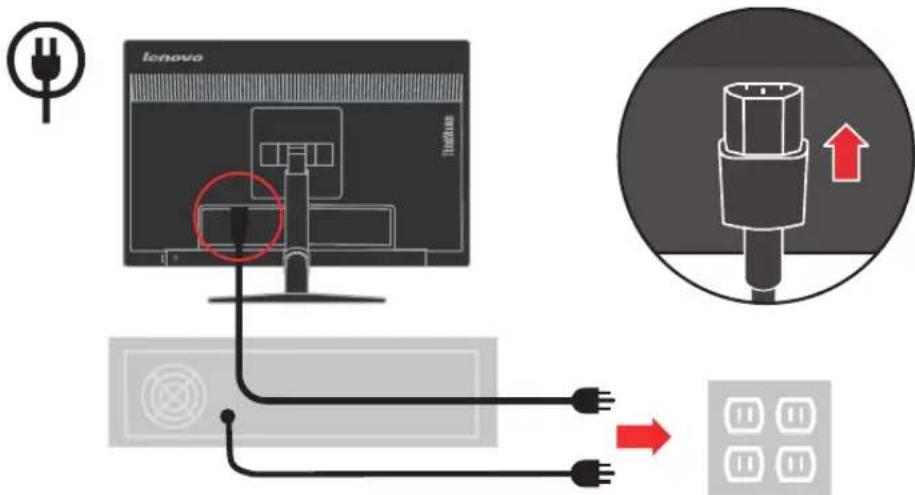 LENOVO ThinkVision T2054p - Connecting and turning on your monitor - 5