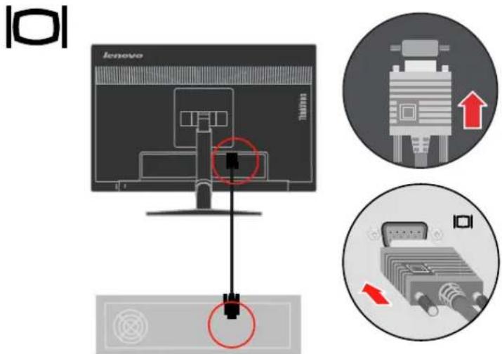 LENOVO ThinkVision T2054p - Connecting and turning on your monitor - 2