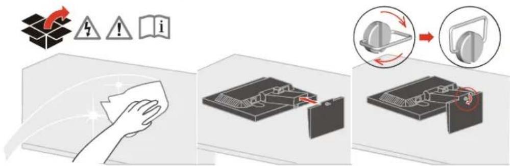 LENOVO ThinkVision L1711p - Attaching the base and handling your monitor - 1
