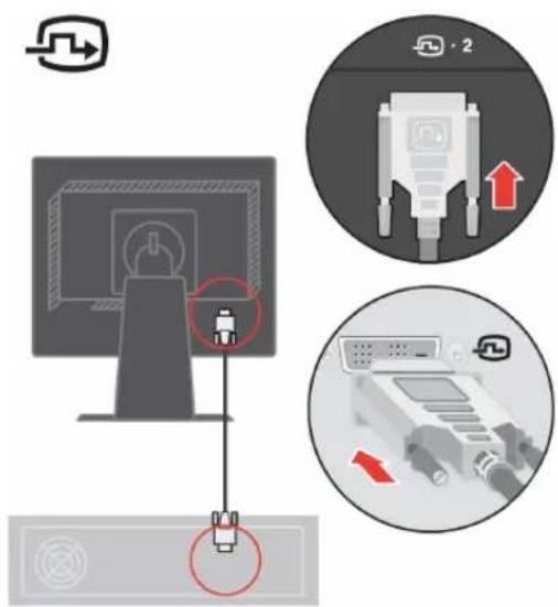 LENOVO ThinkVision L192p - Connecting and turning on your monitor - 3