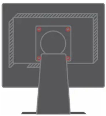 LENOVO ThinkVision L192p - Detaching the monitor stand - 1