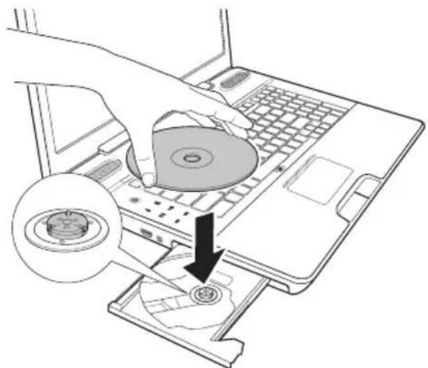 TOSHIBA Qosmio X505 - Inserting an optical disc - 2