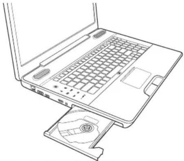 TOSHIBA Qosmio X505 - Inserting an optical disc - 1
