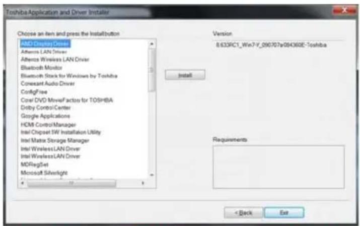 TOSHIBA Qosmio X505 - TOSHIBA Application Installer - 2