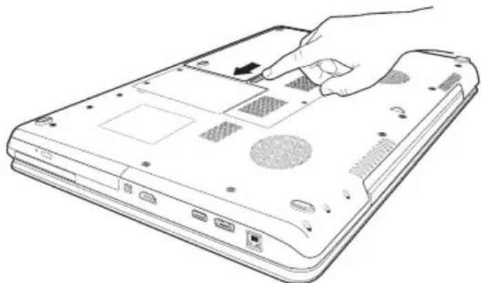 TOSHIBA Qosmio X505 - Removing the battery from the computer - 1