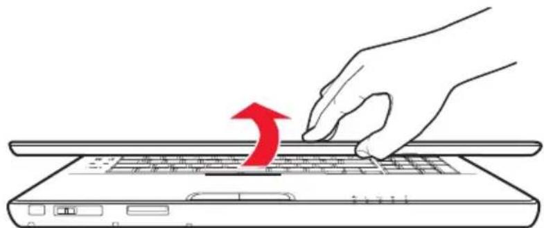 TOSHIBA Qosmio X505 - Opening the display panel - 1