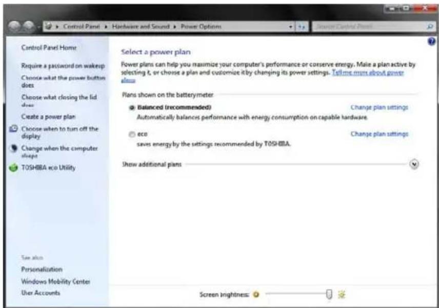 TOSHIBA Qosmio X505 - Power Plans - 1