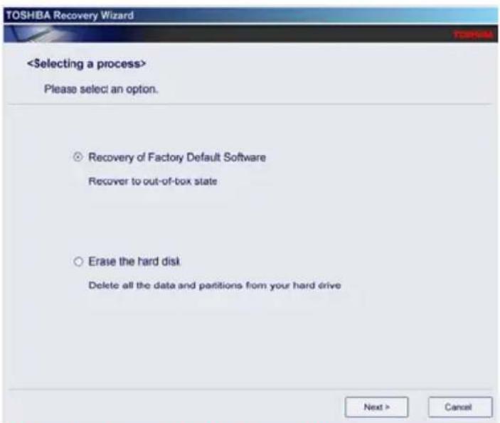 TOSHIBA Qosmio X505 - Recovering without changing the internal storage drive partitions - 2