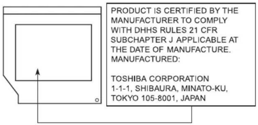 TOSHIBA Qosmio X505 - Location of the Required Label - 1