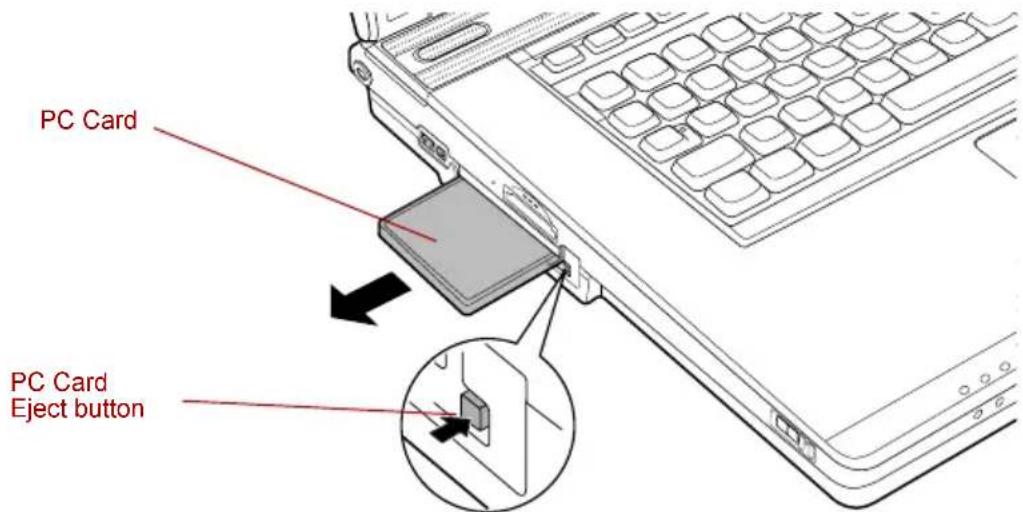 TOSHIBA Qosmio G10 - Removing a PC Card - 2