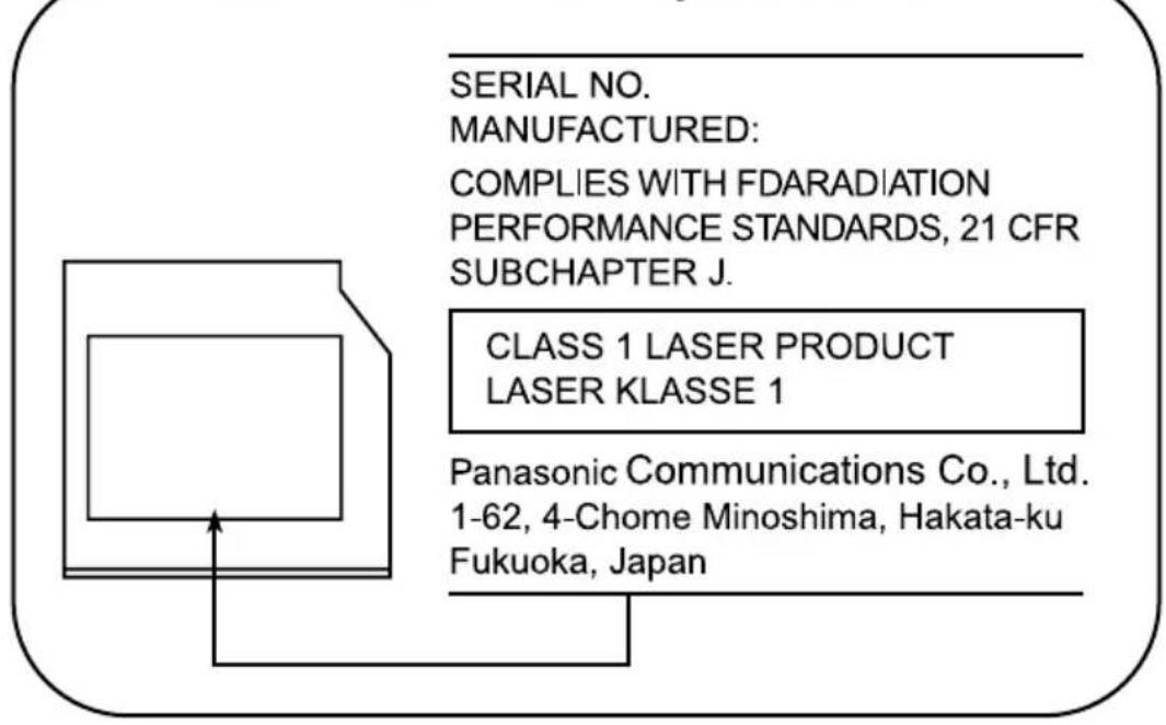 TOSHIBA Qosmio G10 - Location of the required label - 1