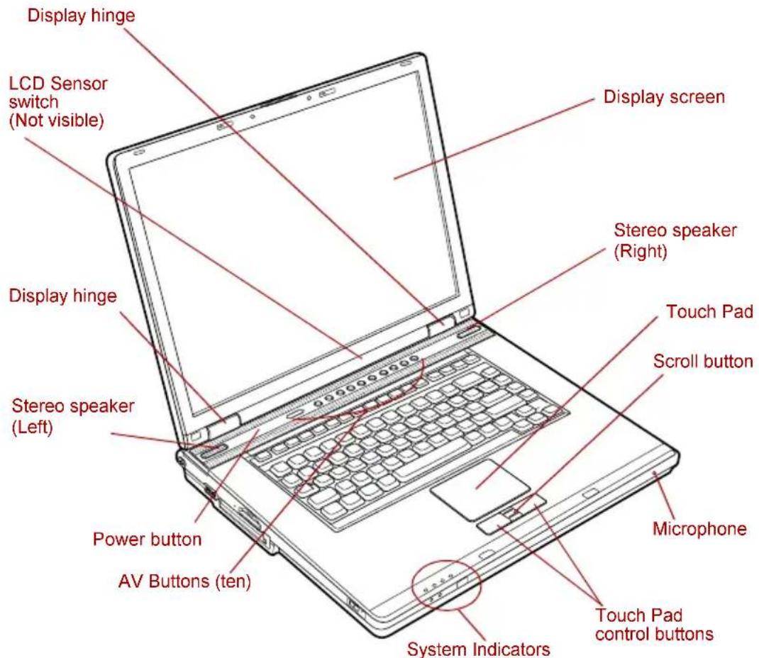 TOSHIBA Qosmio G10 - Front with the display open - 1
