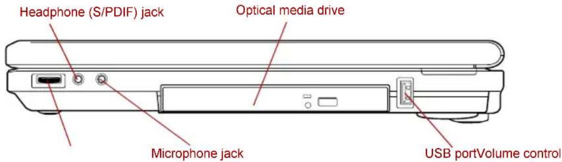 TOSHIBA Qosmio G10 - Right side - 1