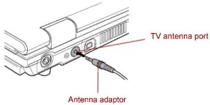 TOSHIBA Qosmio G10 - Connecting the antenna adaptor - 3
