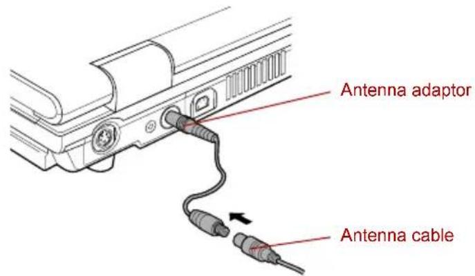 TOSHIBA Qosmio G10 - Connecting the antenna adaptor - 4