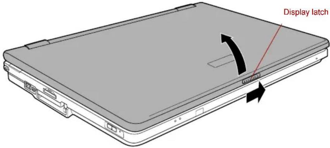 TOSHIBA Qosmio G10 - Opening the display - 2