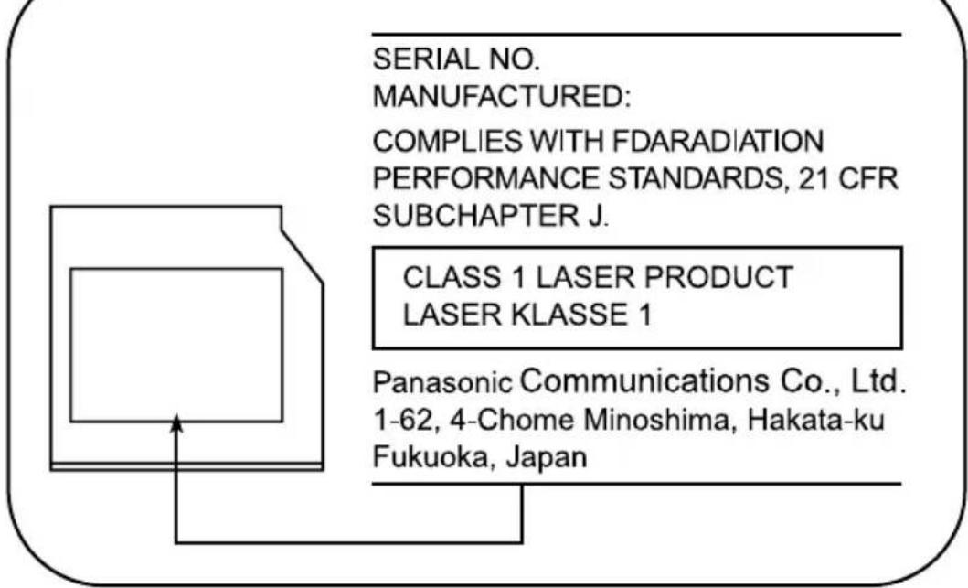 TOSHIBA Qosmio G10 - Location of the required label - 1