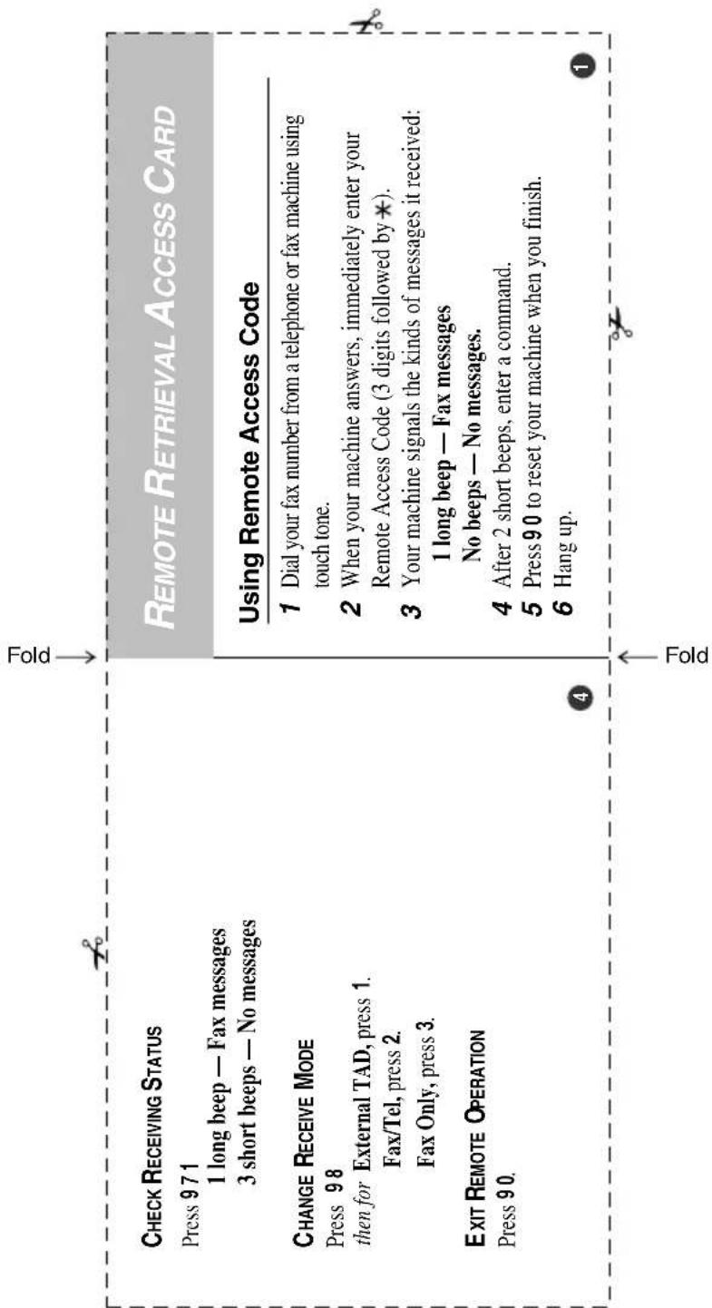 BROTHER 1920CN - Remote Retrieval Access card (MFC-3320CN only) - 1