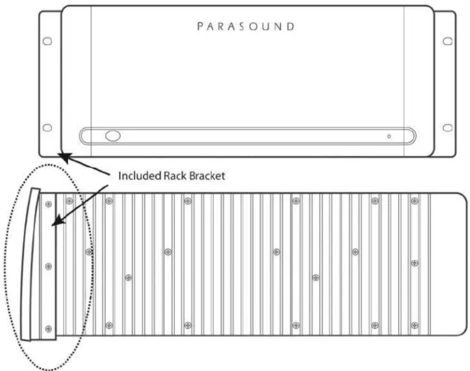 Parasound Halo JC 5 - To attach the rack mount brackets: - 1