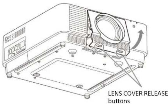 LENS COVER RELEASE buttons