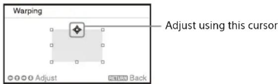 Warping Adjust using this cursor Adjust Back