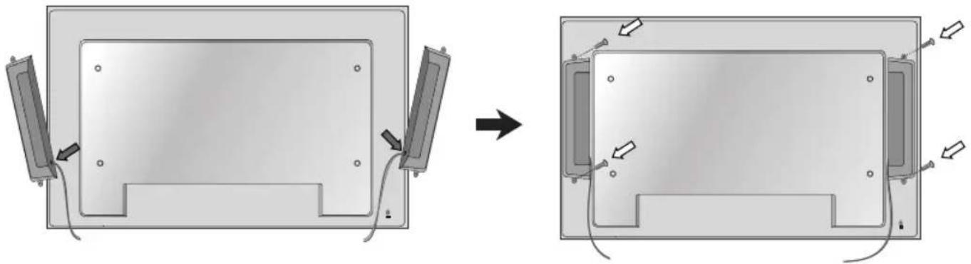 LG M4224F - Anschließen der Lautsprecher - 1