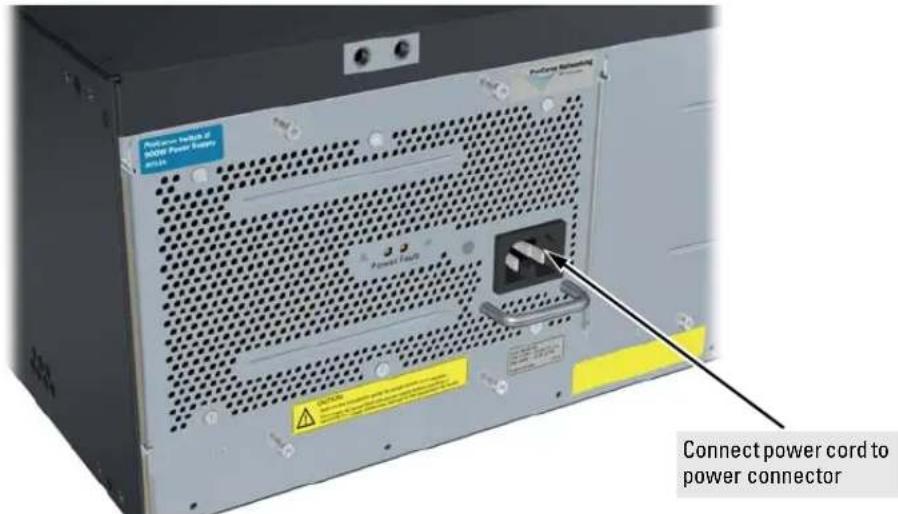 Power cord Connect power cord to power connector