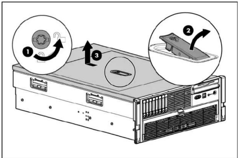 HP ProLiant DL585 G5 - Removing the access panel - 4