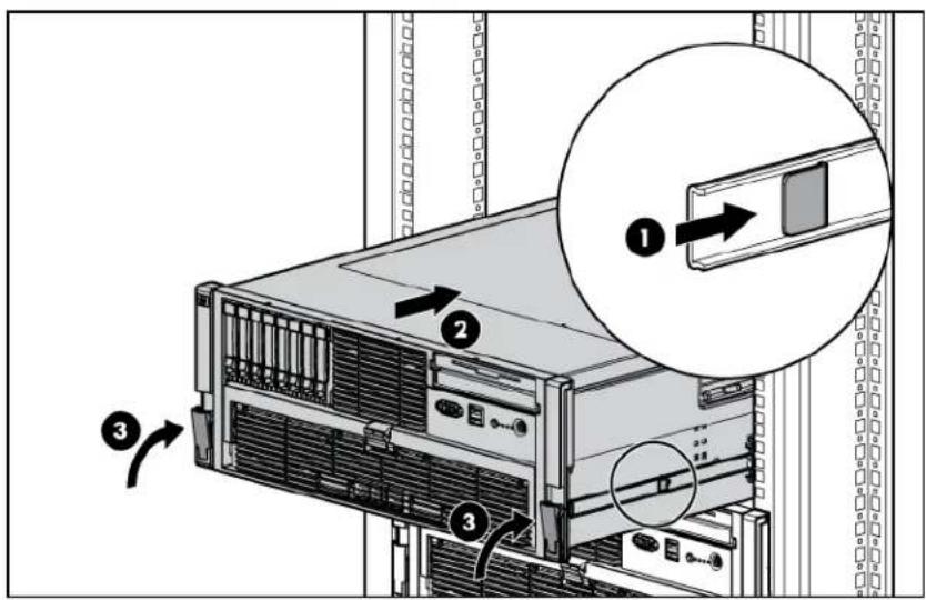 HP ProLiant DL585 G5 - Extending the server from the rack - 4