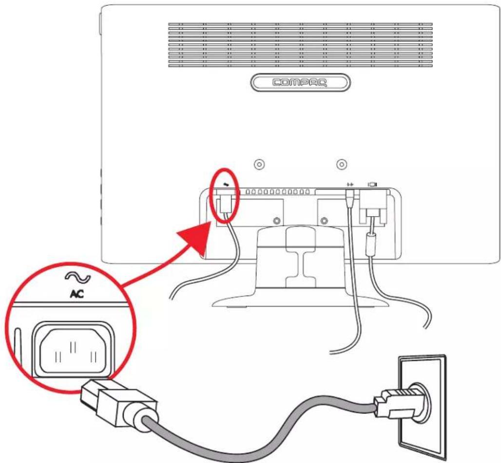 HP Compaq Presario Q2159 - Connecting the Power Cable - 2