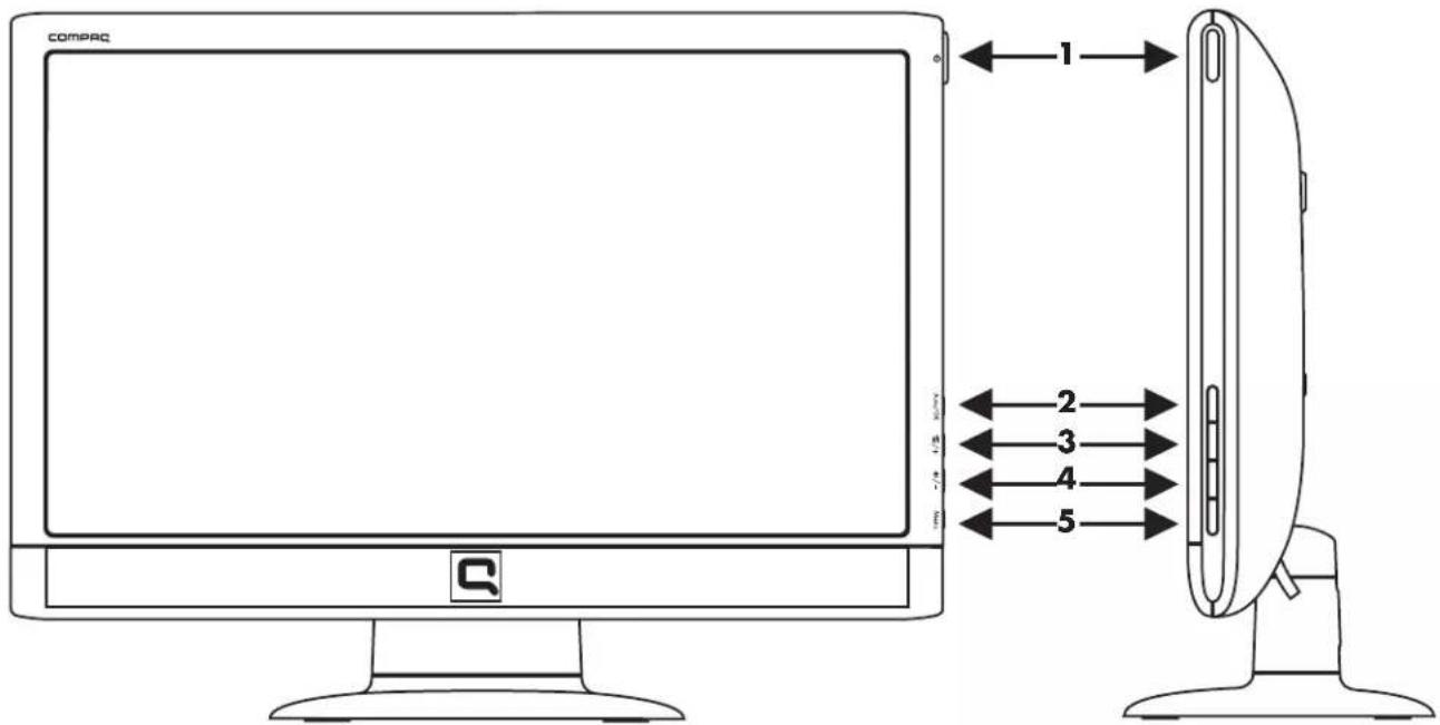 HP Compaq Presario Q2159 - Side-Panel Controls - 1